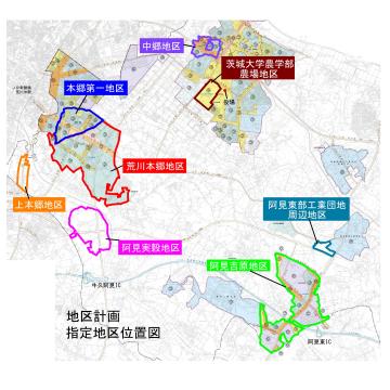 町内地区計画の分布図