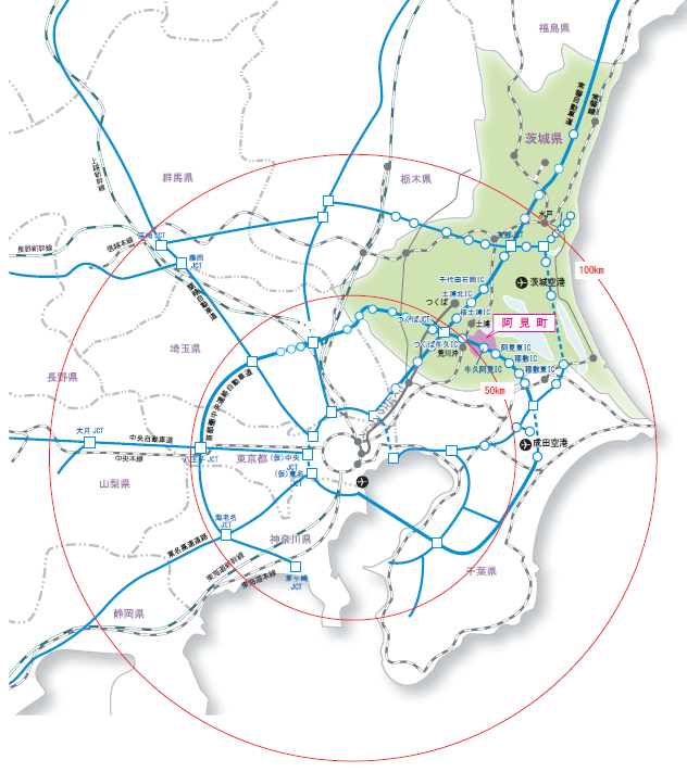 阿見町の位置図