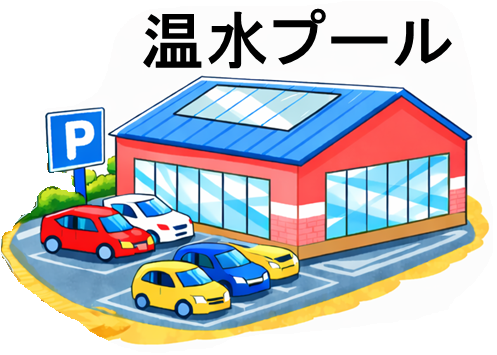 温水プールイラスト