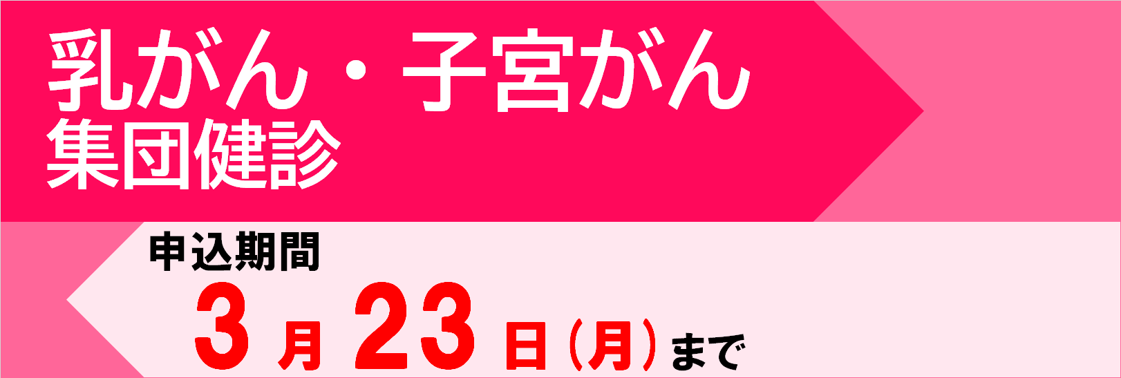 乳がん・子宮がん集団健診申込受付中